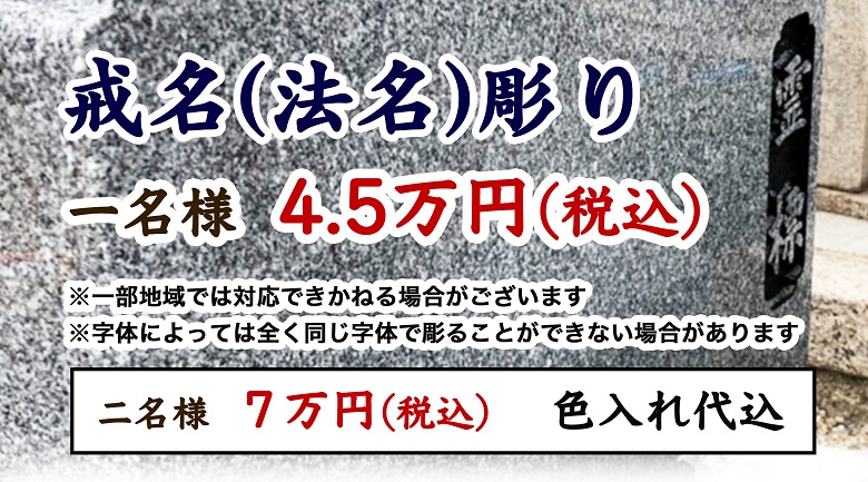 文字彫刻・戒名彫り｜奈良県の墓石・石材店